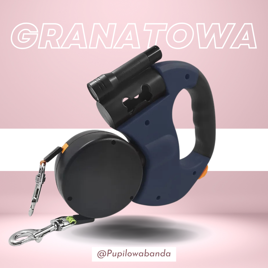 SmyczFLEX PRO 3-w-1 — podwójna smycz + LED + dyspenser